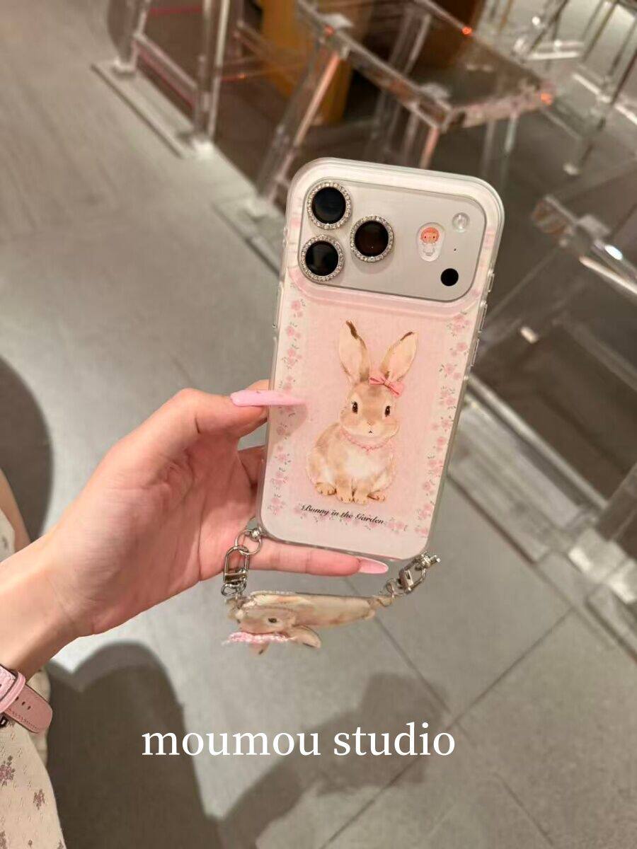 U2 可爱粉碎花蝴蝶结小兔适用于iPhone17promax新款小众手机壳苹果16pro小清新简约派15防摔保护套