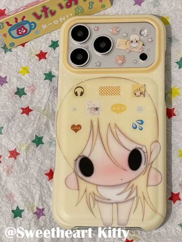 U2 ins古早黄色野有上秋插画适用iphone17promax苹果16手机壳15少女