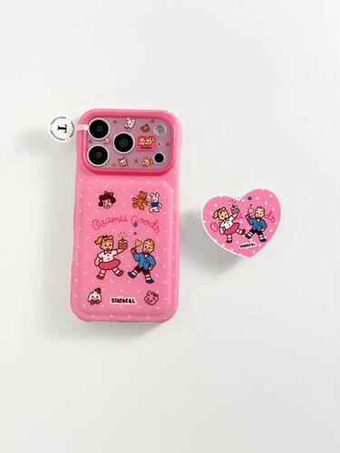 U2 粉底波点原田治适用苹果17promax新款小众磨砂iphone16全包15可爱支架手机壳防摔保护套