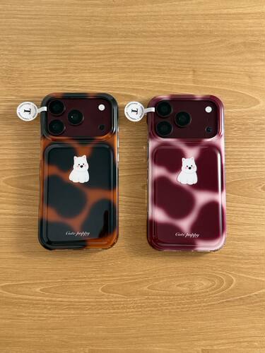 U2 勃艮第红玳瑁色西高地适用苹果18promax双层iphone17/16/15手机壳