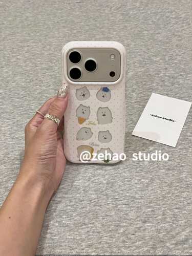 U2 ins小波点透色自嘲熊适用苹果18promax双层iphone17可爱16手机壳
