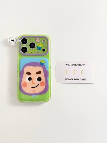 U2 绿底巴斯光年适用苹果17promax新款小众双层iPhone16可爱15全包卡通手机壳防摔保护套