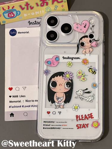 U2 ins相框可爱小玉插画适用iphone17promax苹果16手机壳15少女防摔保护套