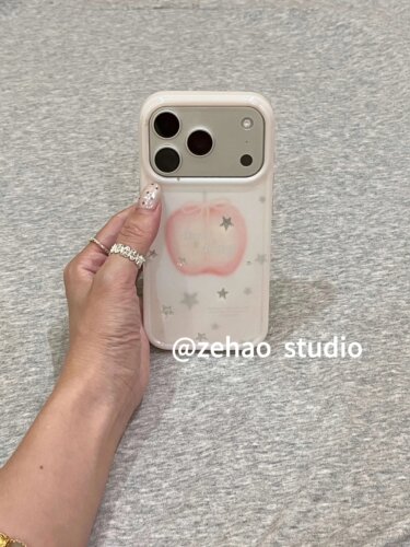 U2 韩系渐变粉苹果星星适用于苹果17promax新款小众手机壳iphone16pro个性15防摔保护套