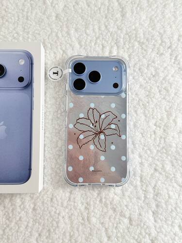 U2 ins韩系波点像素百合花适用苹果18promax双层iPhone17/16手机壳15