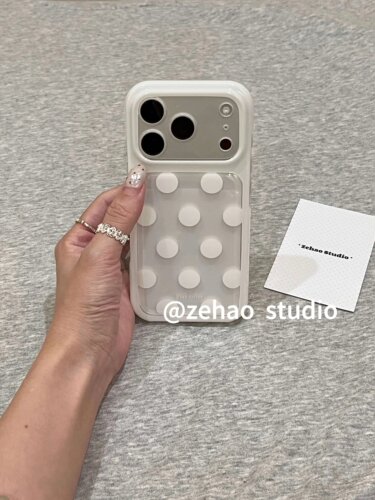 U2 双层亮面透明白波点适用于苹果17promax新款小众手机壳iphone16pro个性15防摔保护套