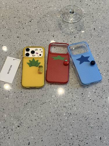U2 夏日波点立体蓝莓番茄菠萝适用于iphone17promax苹果16手机壳15p