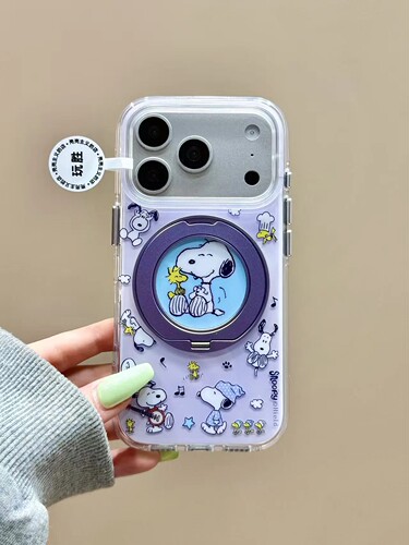 U2 音乐派对史努比圆边支点壳适用苹果17promax手机壳16iphone个性少女防水15防摔保护套