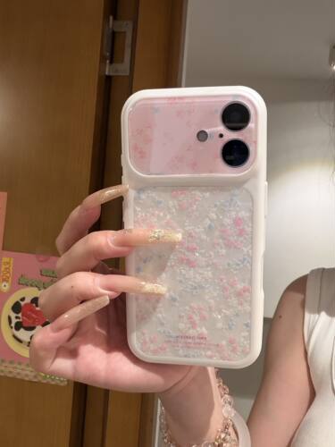 U2 大视窗贝壳纹碎花温柔手机壳适用iPhone17promax新款小众苹果16pro小清新简约15防摔保护套