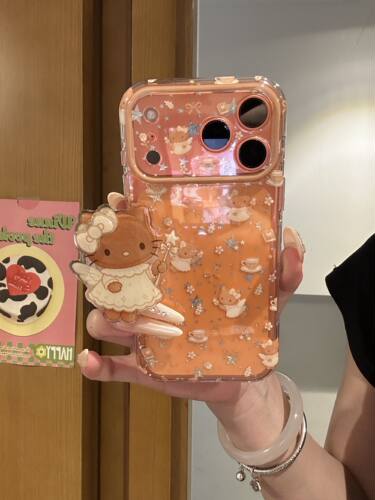 U2 棕色透明魔法黑皮kitty猫手机壳适用iPhone17pro苹果16pro