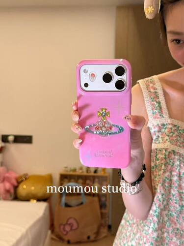 U2 氛围感粉色十字架星球适用于苹果iPhone17promax手机壳16pro女15