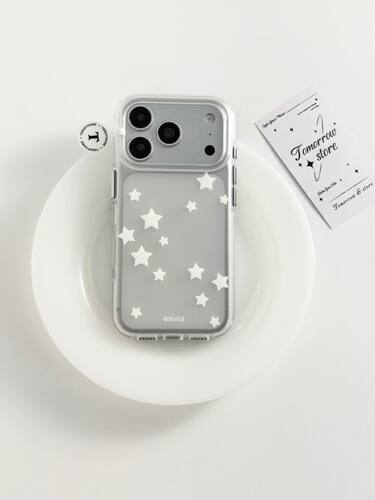 U2 韩系白色星星适用苹果17promax新款小众双层iphone16/15磨砂14透明手机壳防摔保护套