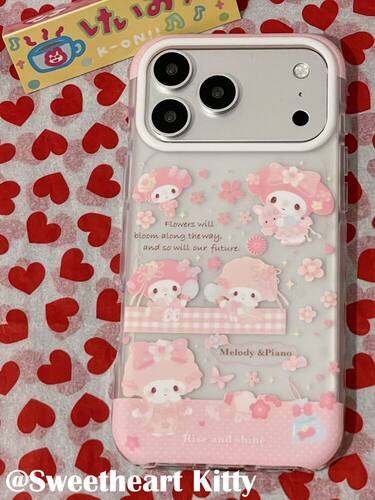 U2 ins粉色日系樱花美乐蒂小羊适用iphone17promax新款小众苹果16手机壳15女防摔保护套