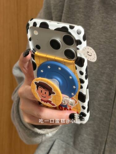 U2 奶牛底牛仔红英文菲林半包支架适用苹果17promax手机壳iphone1615磁吸