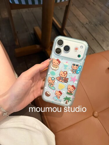 U2 ins可爱度假猫咪磨砂适用于苹果iPhone17promax新款小众手机壳16pro女15 防摔保护套