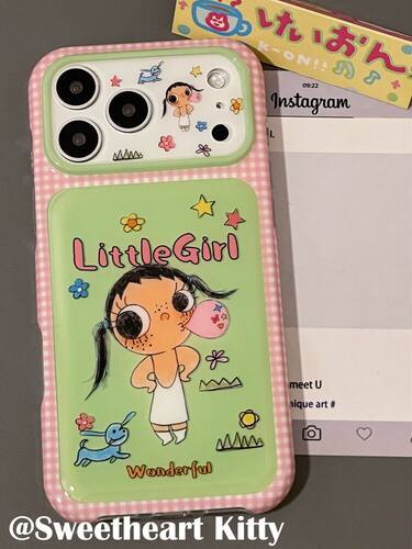 U2 ins古早拼色可爱吹泡泡小玉适用iphone17promax苹果16手机壳15女防摔保护套