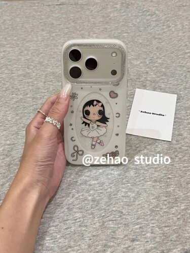 U2 白底可爱跳芭蕾小玉适用于苹果17promax新款小众手机壳iphone16pro简约清新15防摔保护套