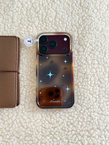 U2 ins小众琥珀色晕染星星适用苹果18pro透明17个性iphone16手机壳15