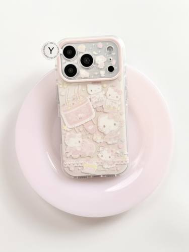 U2 卡通可爱Kitty蕾丝手作IMD双层手机壳适用iPhone18