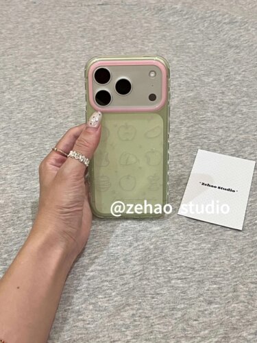 U2 透绿镂空线条苹果适用于苹果17promax手机壳iphone16pro保护套15p