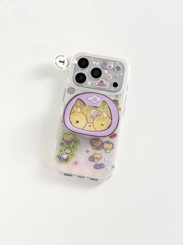 U2 古早蓝莓猫咪萌物适用苹果17promax新款小众磁吸iphone16双层15可爱手机壳防摔保护套