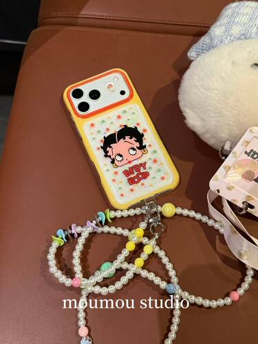 U2 ins可爱镭射爱心贝蒂适用于苹果iPhone17promax手机壳16pro女15