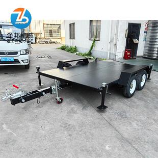 平板运输拖车 撞击刹拖车 中置轴四轮拖车 牵引拖挂车