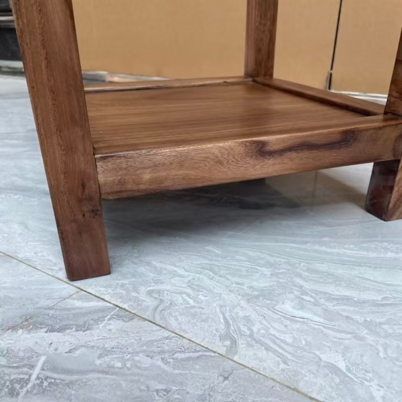 新中式全实木花架胡桃q色双层花几盆景置物架客厅阳台家用落地架