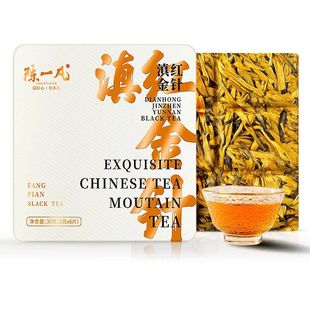 陈一凡滇红金针 茶叶红茶正宗凤庆蜜香红茶O便携小方片盒装30g