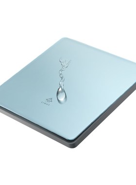 肤感蓝色86型磨砂钢化玻璃开关插座面板墙壁家用一开5五孔单双控