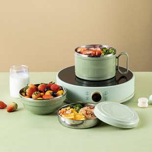 家典美304不锈钢泡面碗带盖快餐杯宿舍学生饭盒打饭碗电磁炉微波
