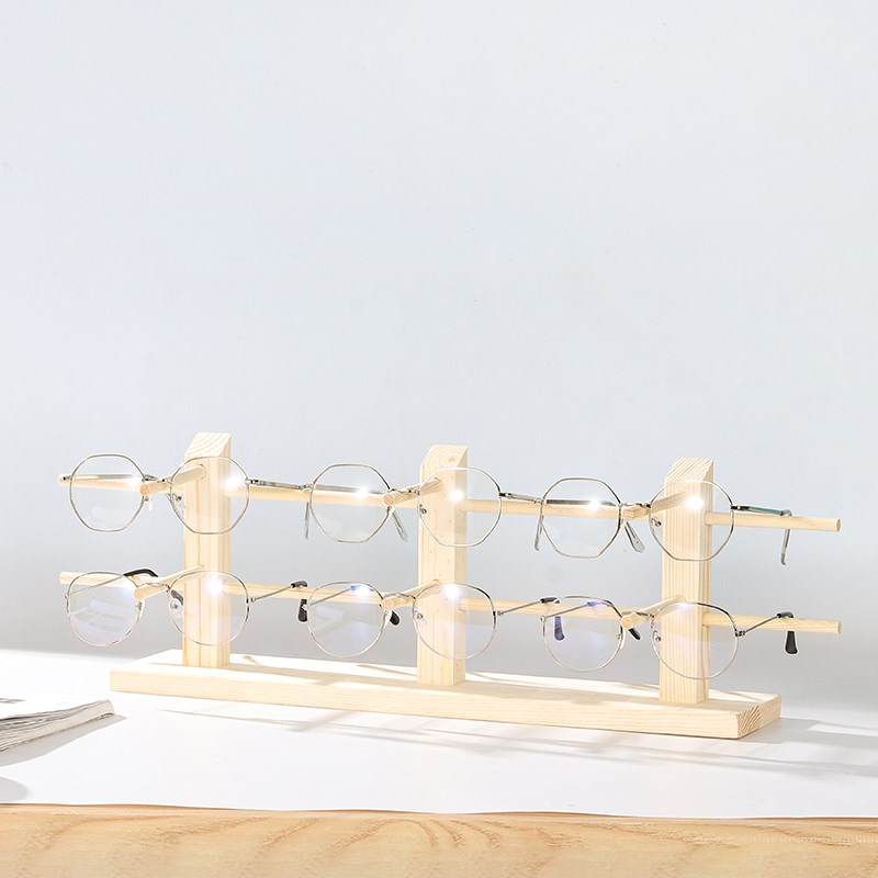 眼镜展示收纳架防风眼镜太阳眼镜墨镜展示架大容量高级实木陈列架
