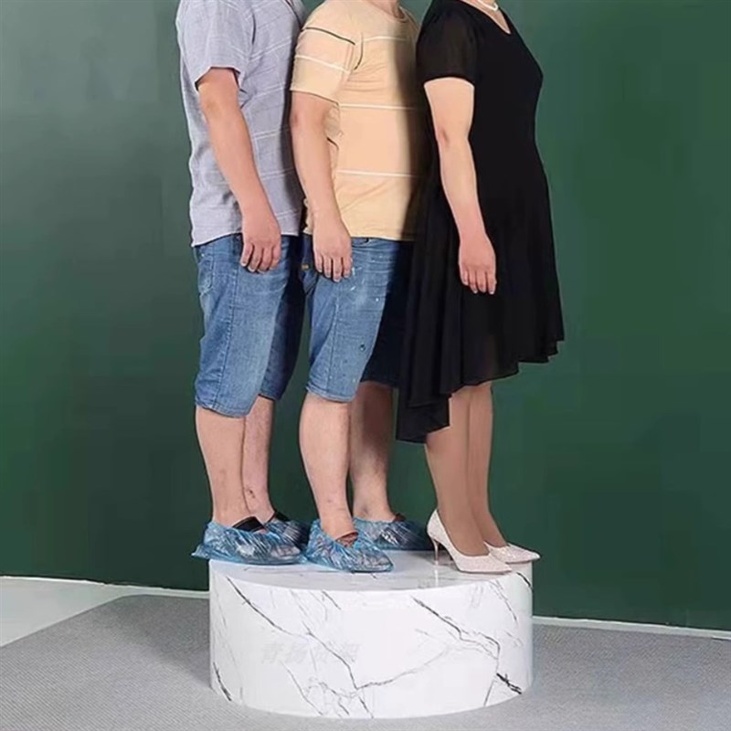 仿大理石纹圆形摆件底座烤漆直播站台服装店模特地台婚纱台展示台