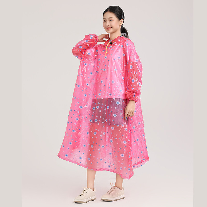 雨衣长裙套头连体红色采茶农用骑行电动车多功能雨披采摘用长款柔