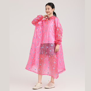 雨衣长裙套头连体红色采茶农用骑行电动车多功能雨披采摘用长款柔