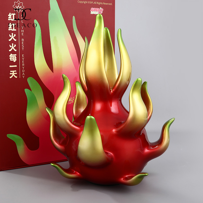 艺术家【张超级】红红火火每一天限量艺术摆件雕塑家居装饰火龙果