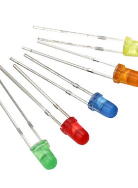 【XRS】好莱光 LED发光二极管F5/5mm平头透明短脚无边 白光暖白红