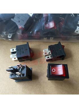 SM601 SMA0 4脚 KCD6 船型开关 电源开关 带灯红色LED 开孔13*19