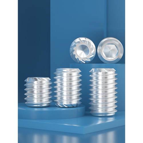 304不锈钢凹端紧定DIN916K滚花内六角无头螺丝顶丝M3M4M5M6M8-M12