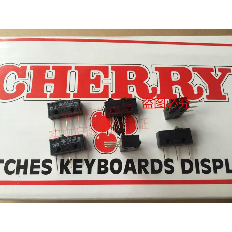 进口德国CHERRY樱桃DB3针脚3脚长脚绿点中号微动开关行程限位0.1A