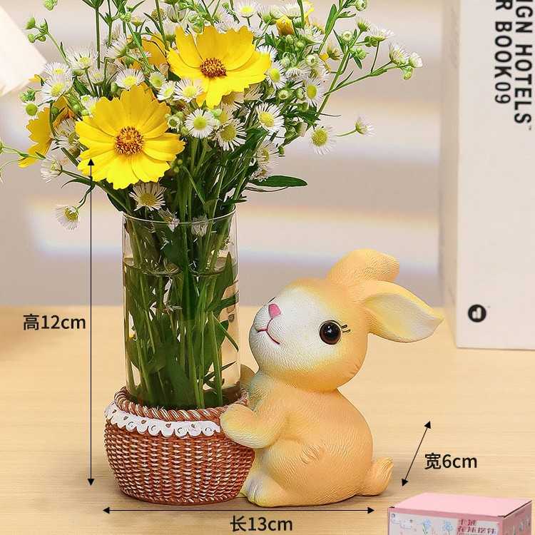 爬藤小兔子挂件小动物悬挂装饰品