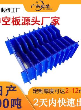 深圳7mm蓝色中空板刀卡饮料制罐箱包内衬隔板空心塑料钙塑pp板