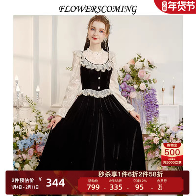 花儿开秋新款蕾丝花边公主裙