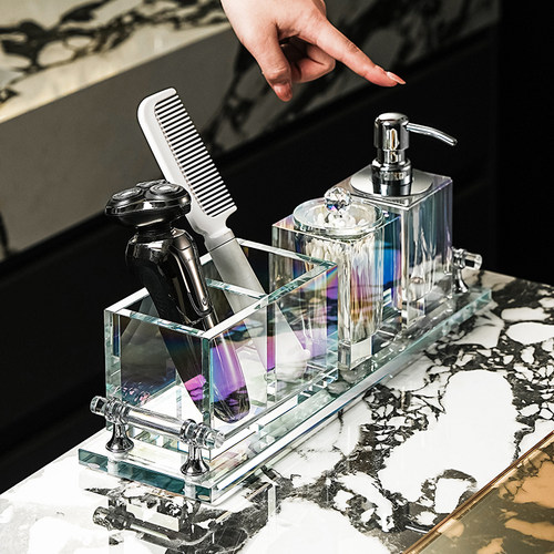 水晶玻璃洗漱用品套件乔迁送礼物