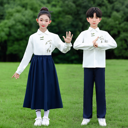 中小学生中式诗歌朗诵儿童合唱服