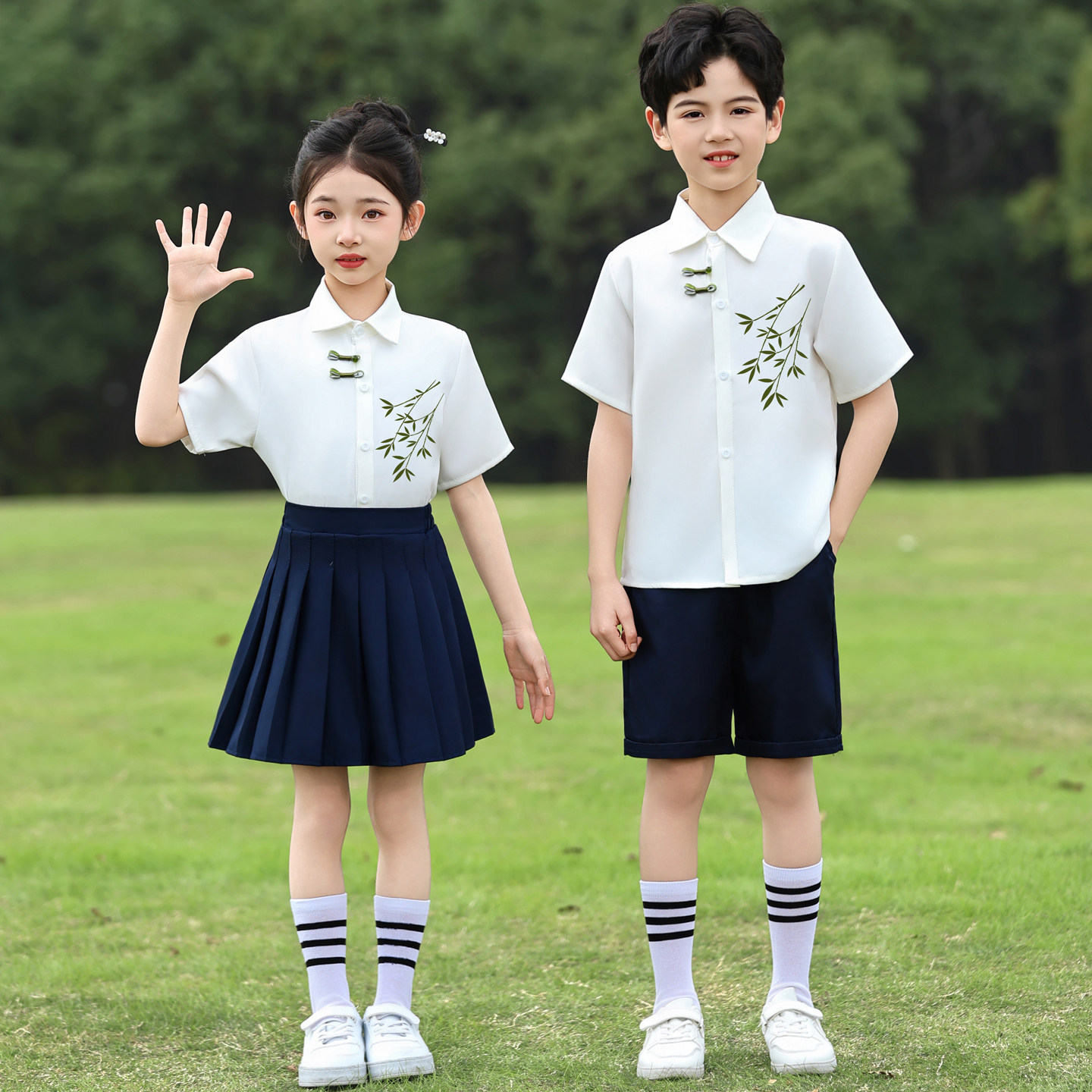 六一儿童合唱演出服中小学生国风中式班服校服诗歌朗诵夏季表演服