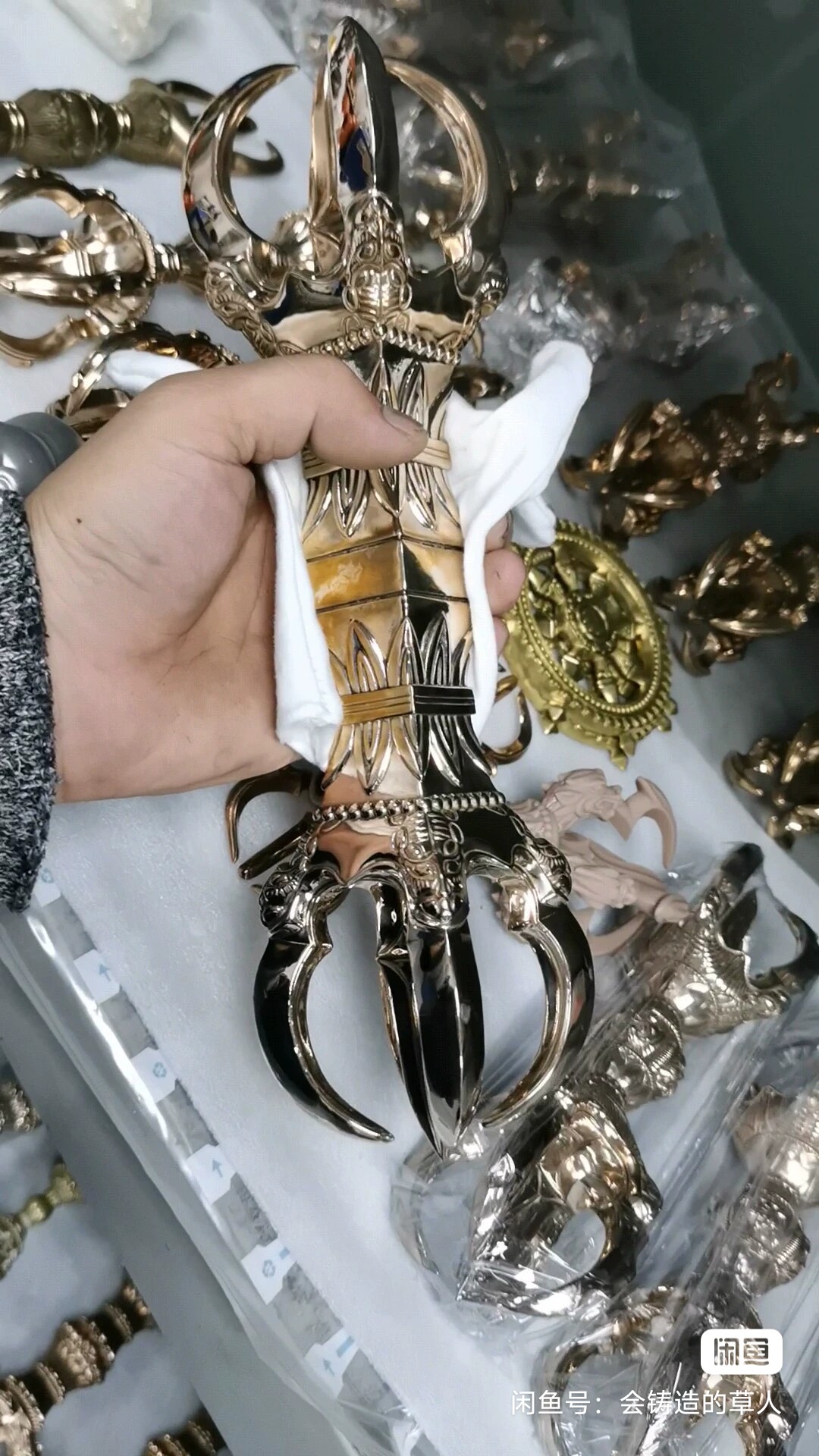 乌瑟沙摩金刚杵依据乾隆大藏经记载进行复刻金刚杵30.5cm重2.4kg