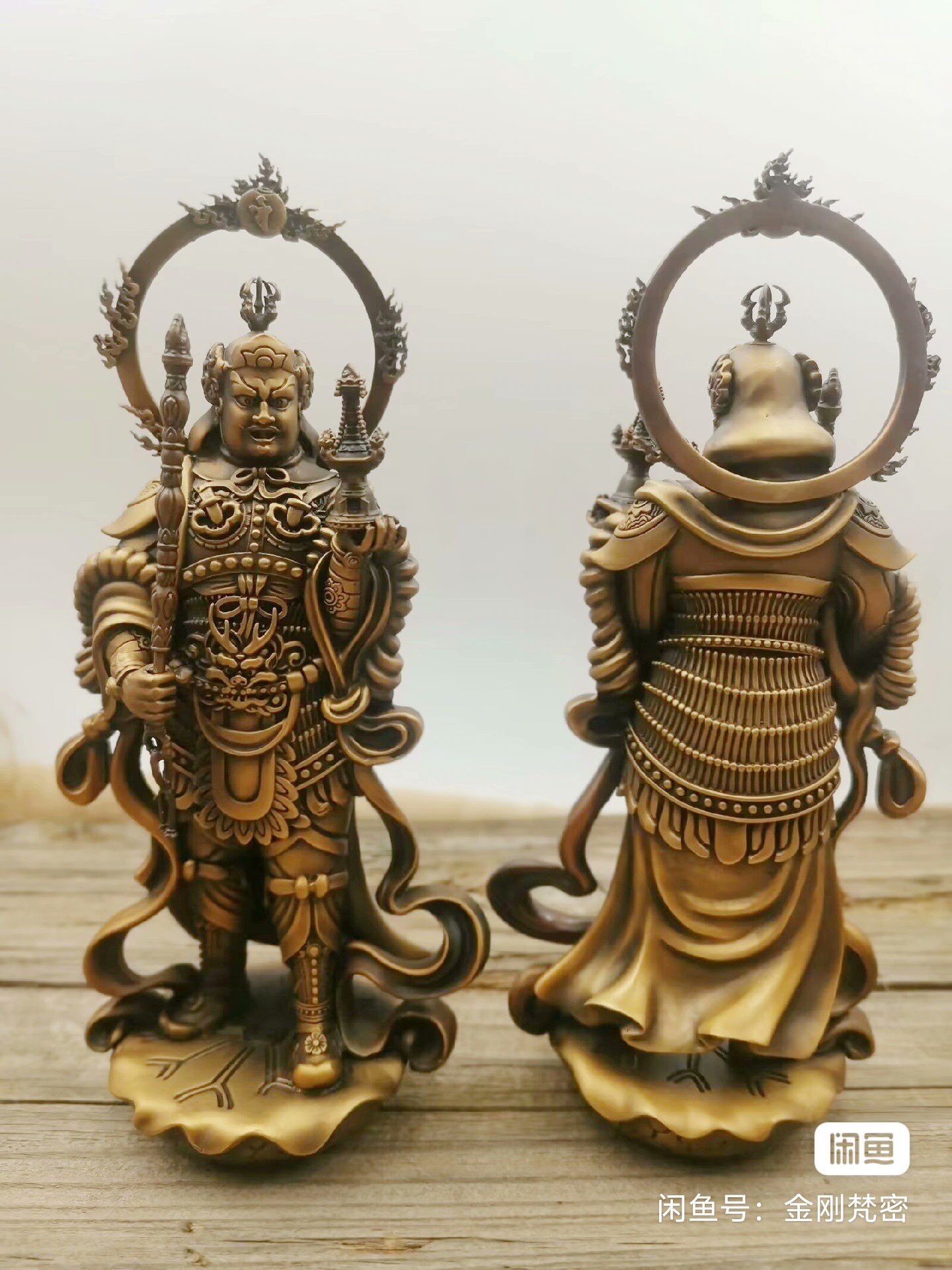 铜毗沙门天&财宝天王 高15cm  青铜热着色 实心铸造