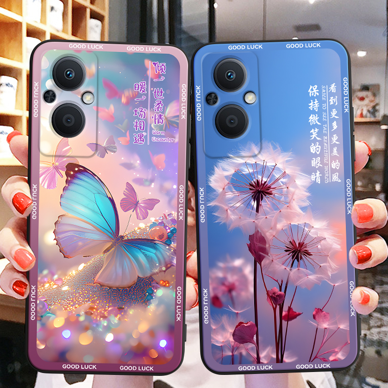 彬彧适用于OPPOA96镜头全包pfum10新款防摔oppoa96手机外壳pfum10梦幻蝴蝶oppoa96保护套pfum10可爱少女心OPP