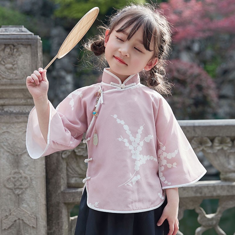 儿童旗袍女春秋夏季中国风民国风民国装女童夏上衣模特裙子